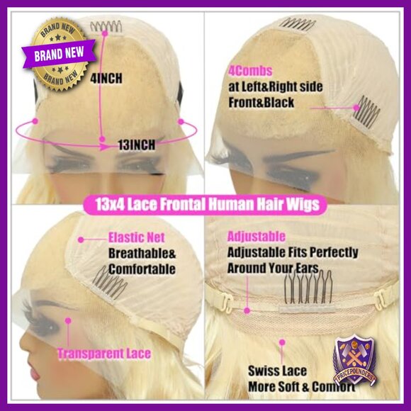 Human Hair Lace Front Wig 20 Inch Body Wave Pre Plucked main image 4